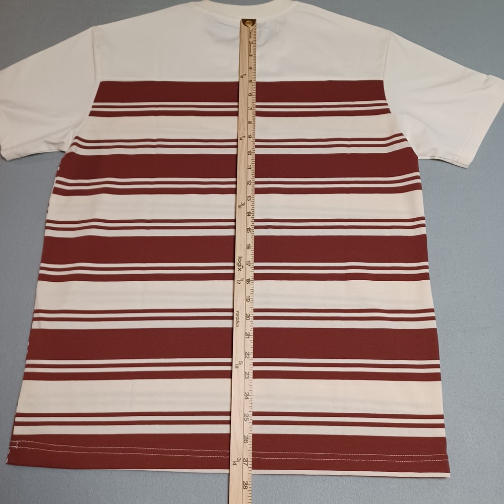 Original Design Mens 2XL Striped Pocket T-Shirt Maroon Cream Performance 9024‎ - Picture 3 of 13